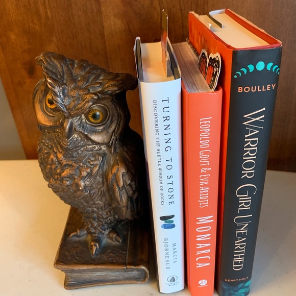 1963 Heavy Owl Composite Bookend Glass Like Eyes Universal Statuary Chicago - Picture 6 of 10